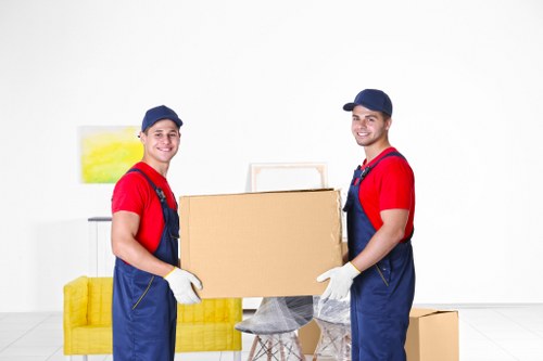 Moving van and packed boxes for house removals in Sweden