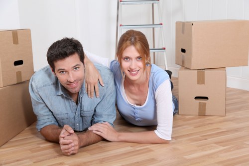 Packing boxes and furniture for a Swedish home move